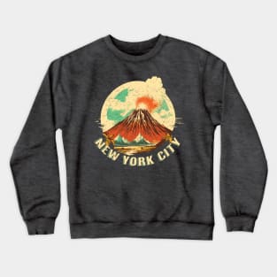 New York City Vintage Volcano Tourist Crewneck Sweatshirt